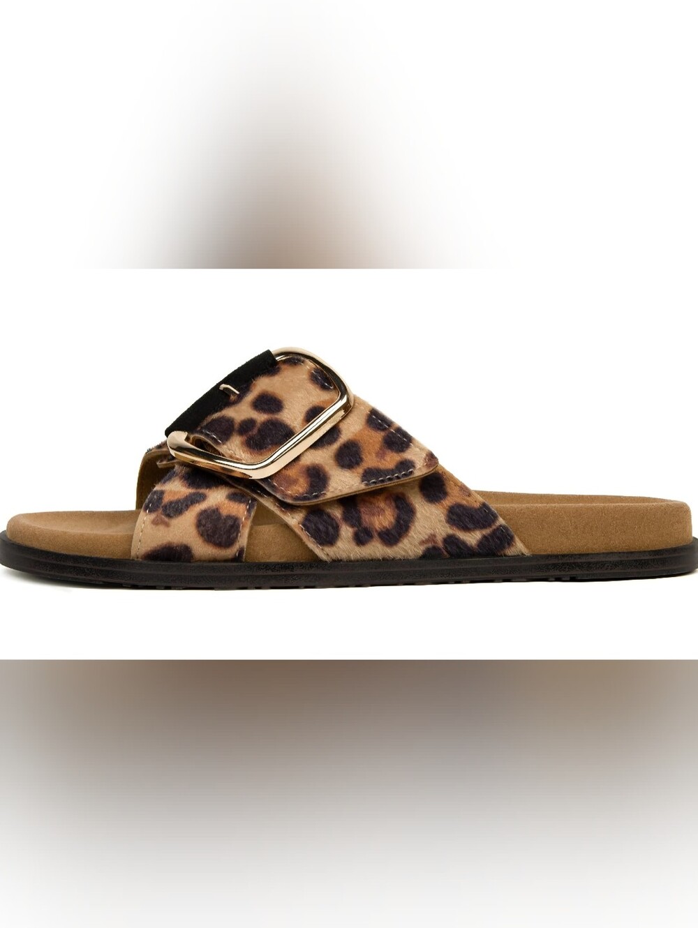 Trendy Leopard Print Double Strap Slide Sandals Size 9 NWT - Picture 3 of 6